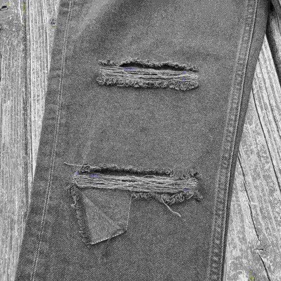 NWT H&M Women's Black Distressed Boyfriend Jeans - Picture 5 of 5